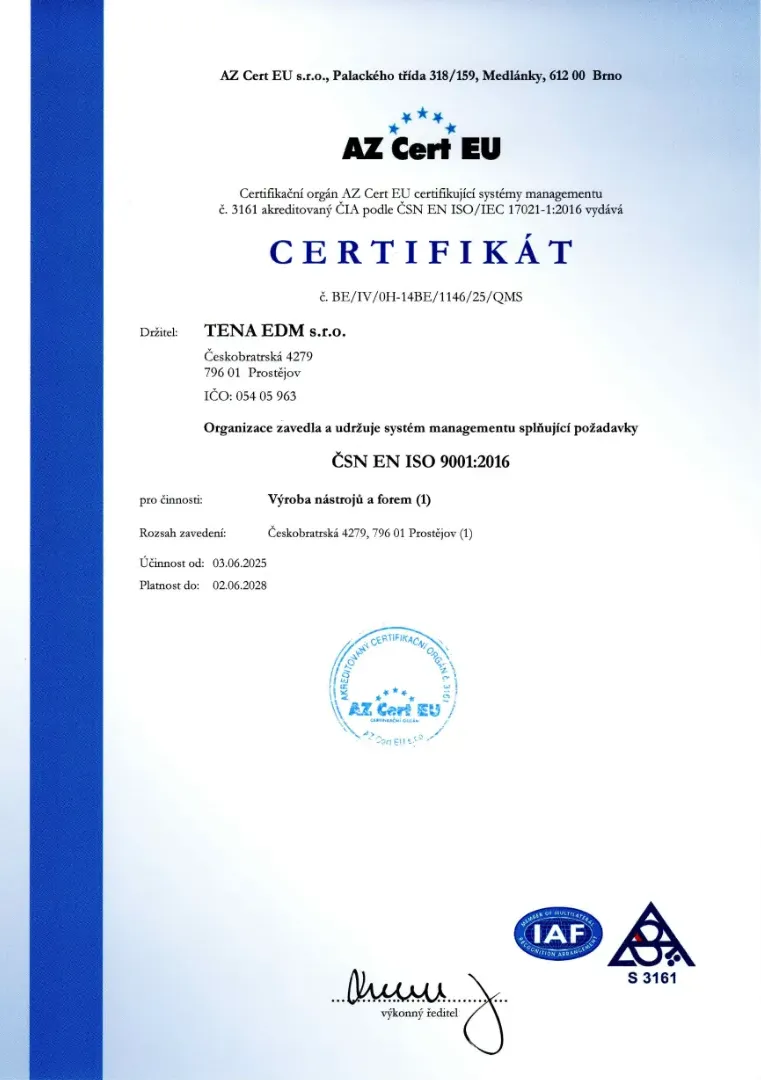 TENA EDM - ISO 9001